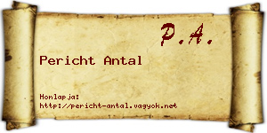 Pericht Antal névjegykártya